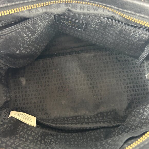 Kate Spade Dominique Street Satchel Bag Black Pebbled Leather Crossbody Medium - Picture 7 of 10